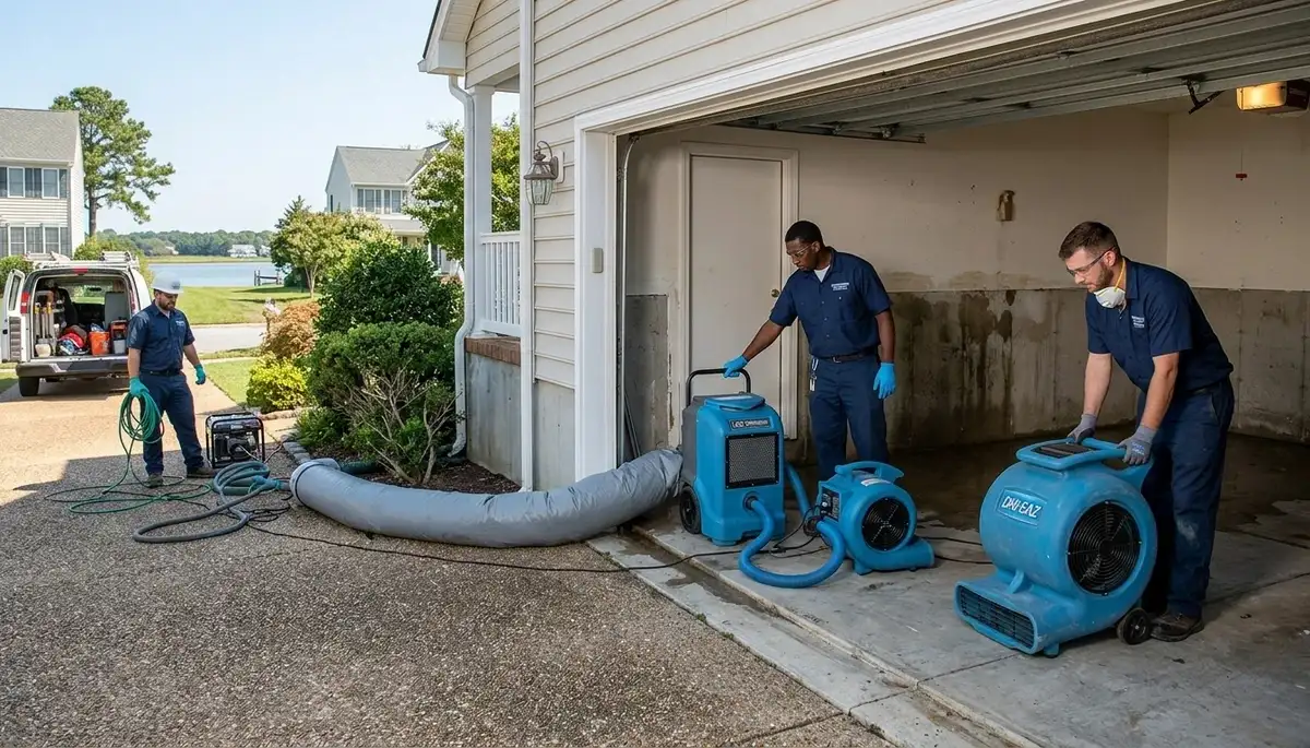Water damage restoration team serving Virginia Beach, VA for emergency cleanup and repairs